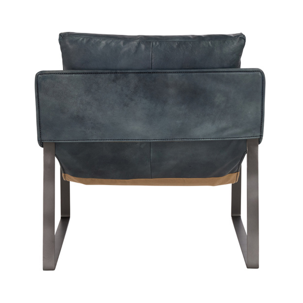 Morgan Leather Accent Chair - Ocean Blue