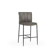 Mayer Leather Counter Stool - Pewter Gray