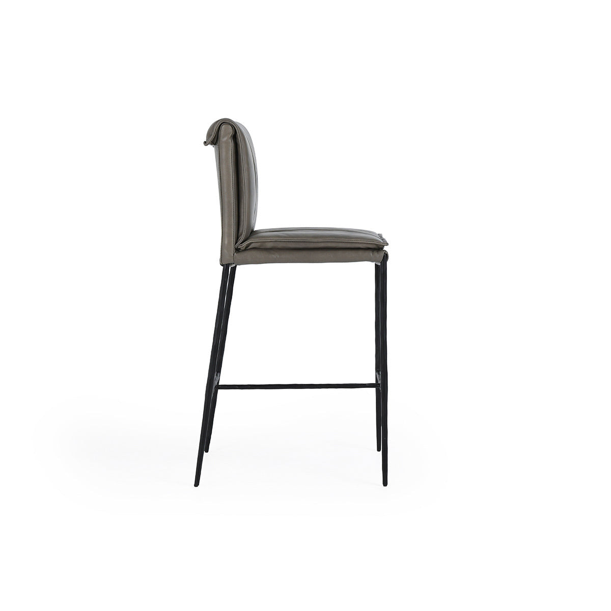 Mayer Leather Counter Stool - Pewter Gray