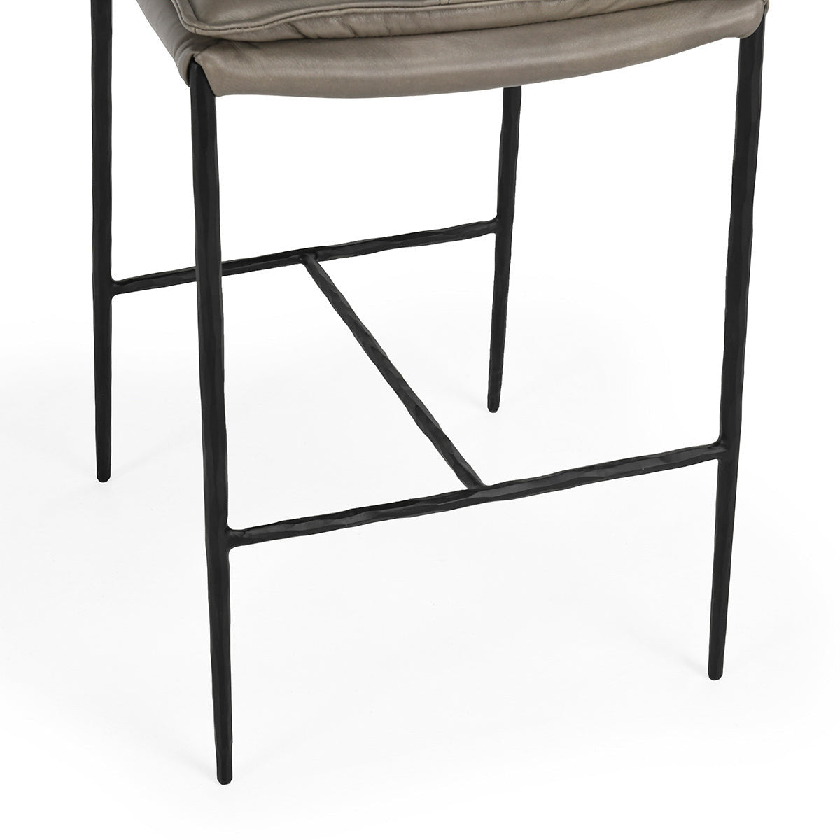 Mayer Leather Counter Stool - Pewter Gray