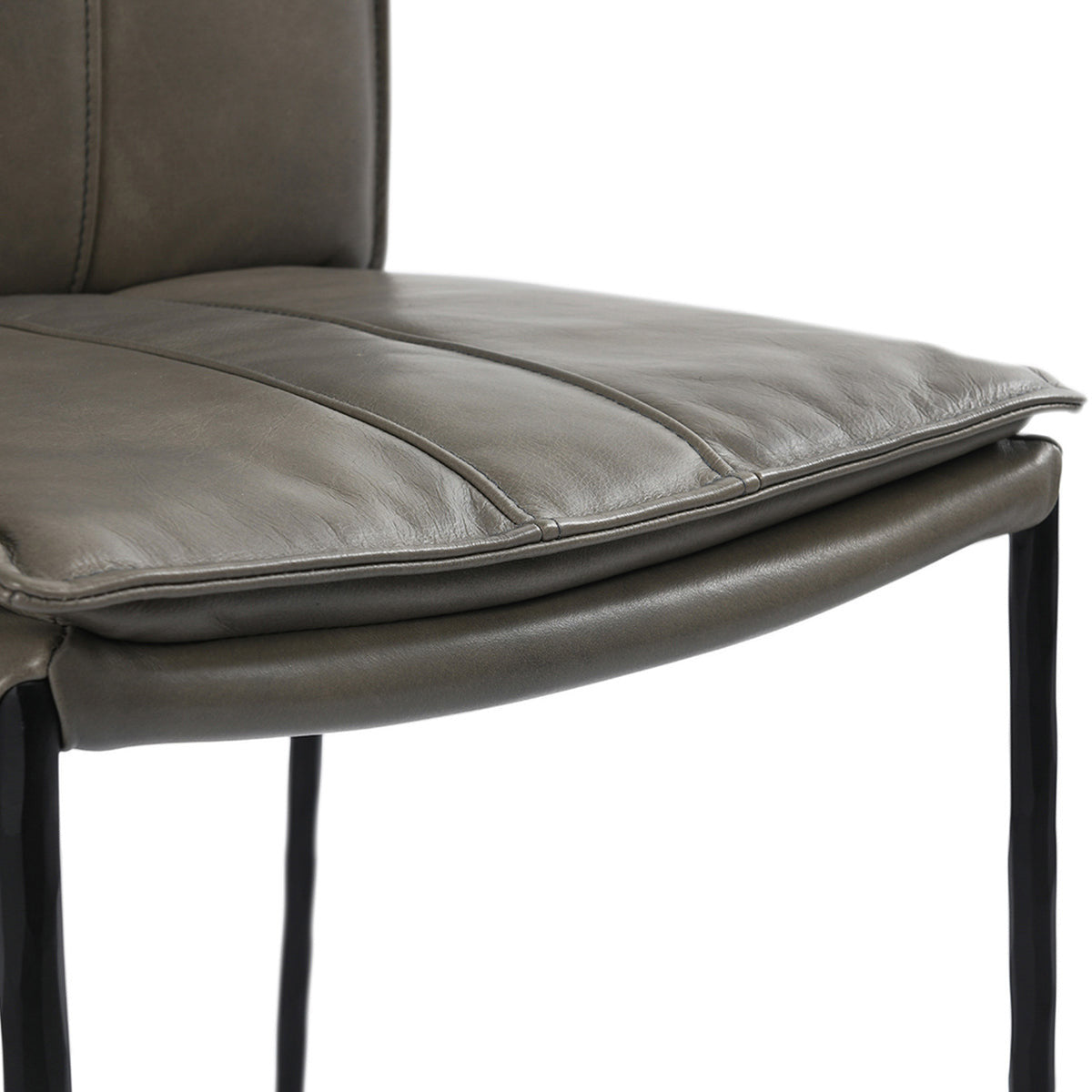 Mayer Leather Bar Stool - Pewter Gray