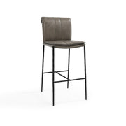 Mayer Leather Bar Stool - Pewter Gray