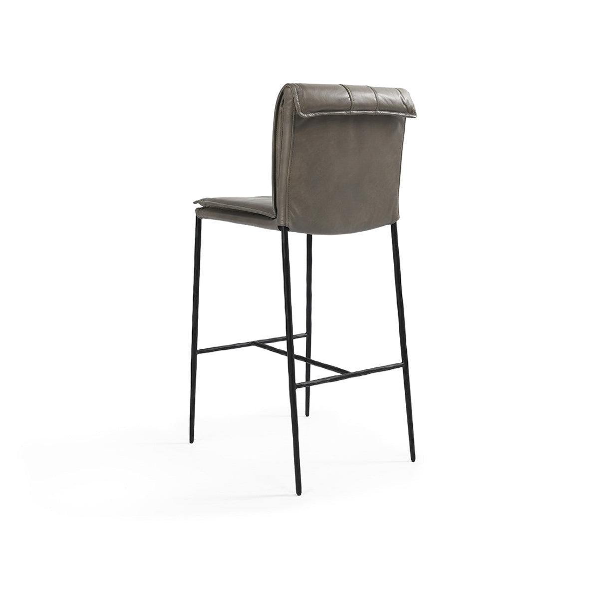 Mayer Leather Bar Stool - Pewter Gray