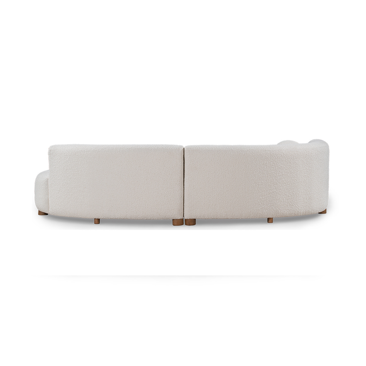 Octavia Ivory Upholstered 2-Piece Curved Sectional Sofa