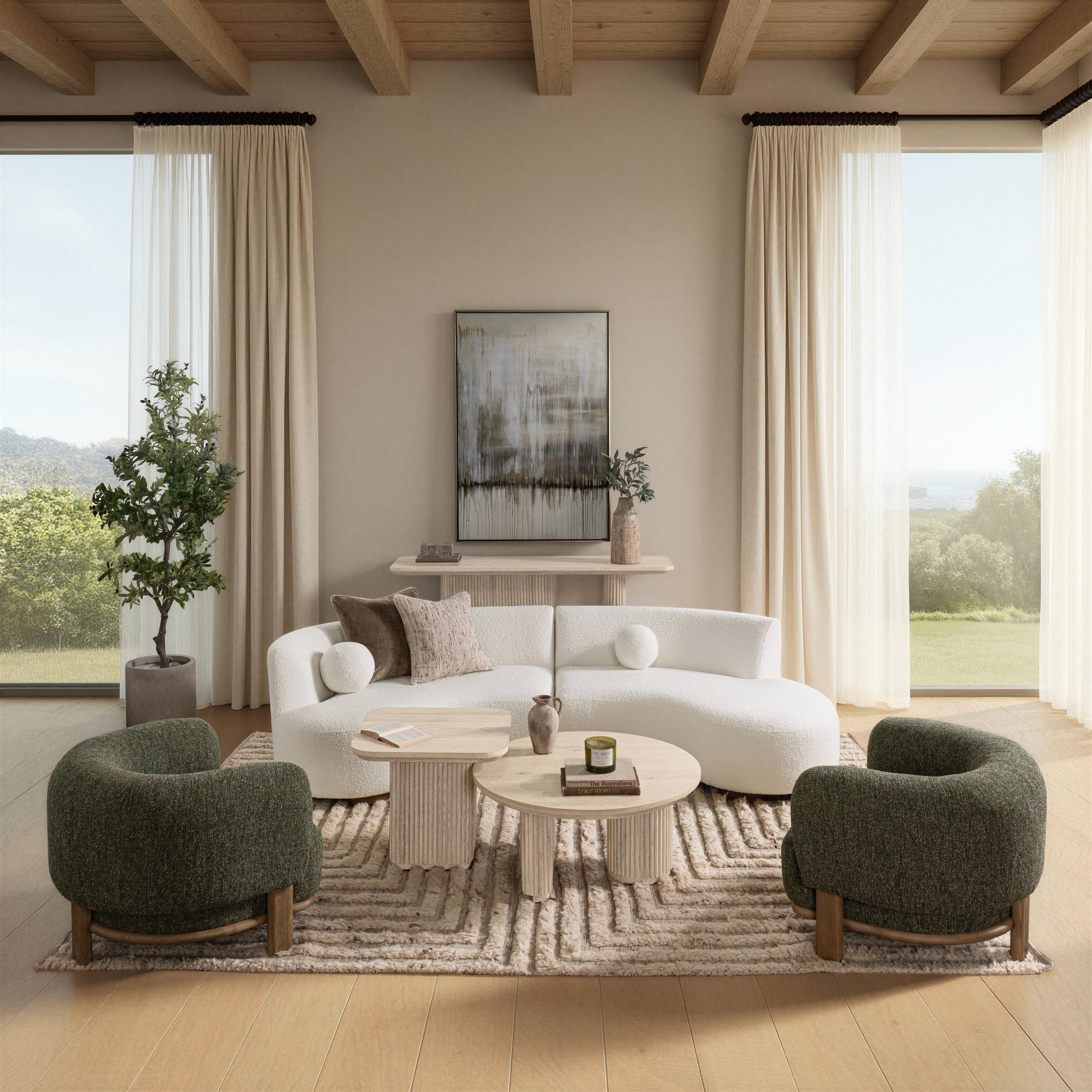 Octavia 2 Piece Sectional - Ivory