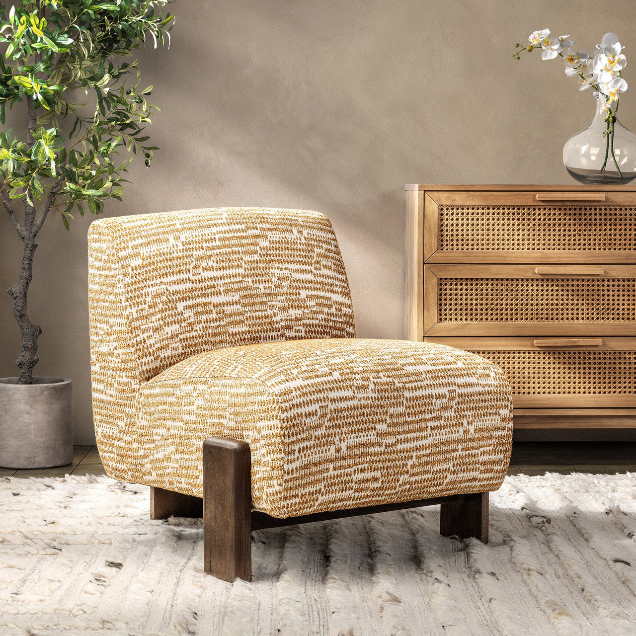 Chelsea Accent Chair - Gold Pattern