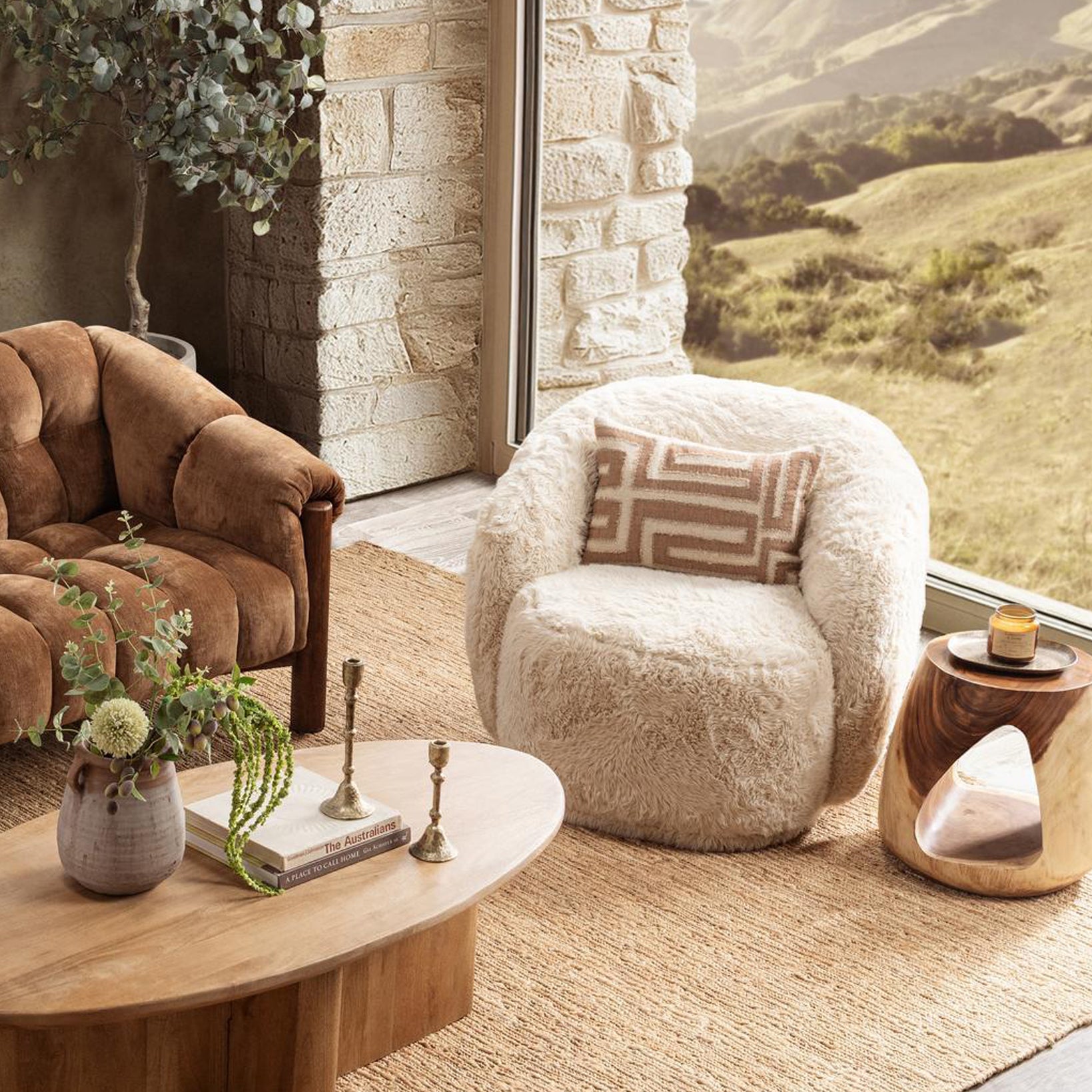 Adley Swivel Chair - Sand