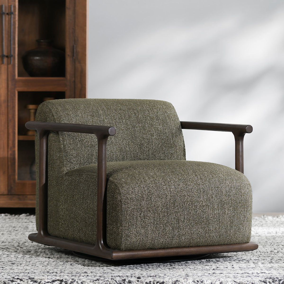 Lucia Swivel Chair - Kale Green