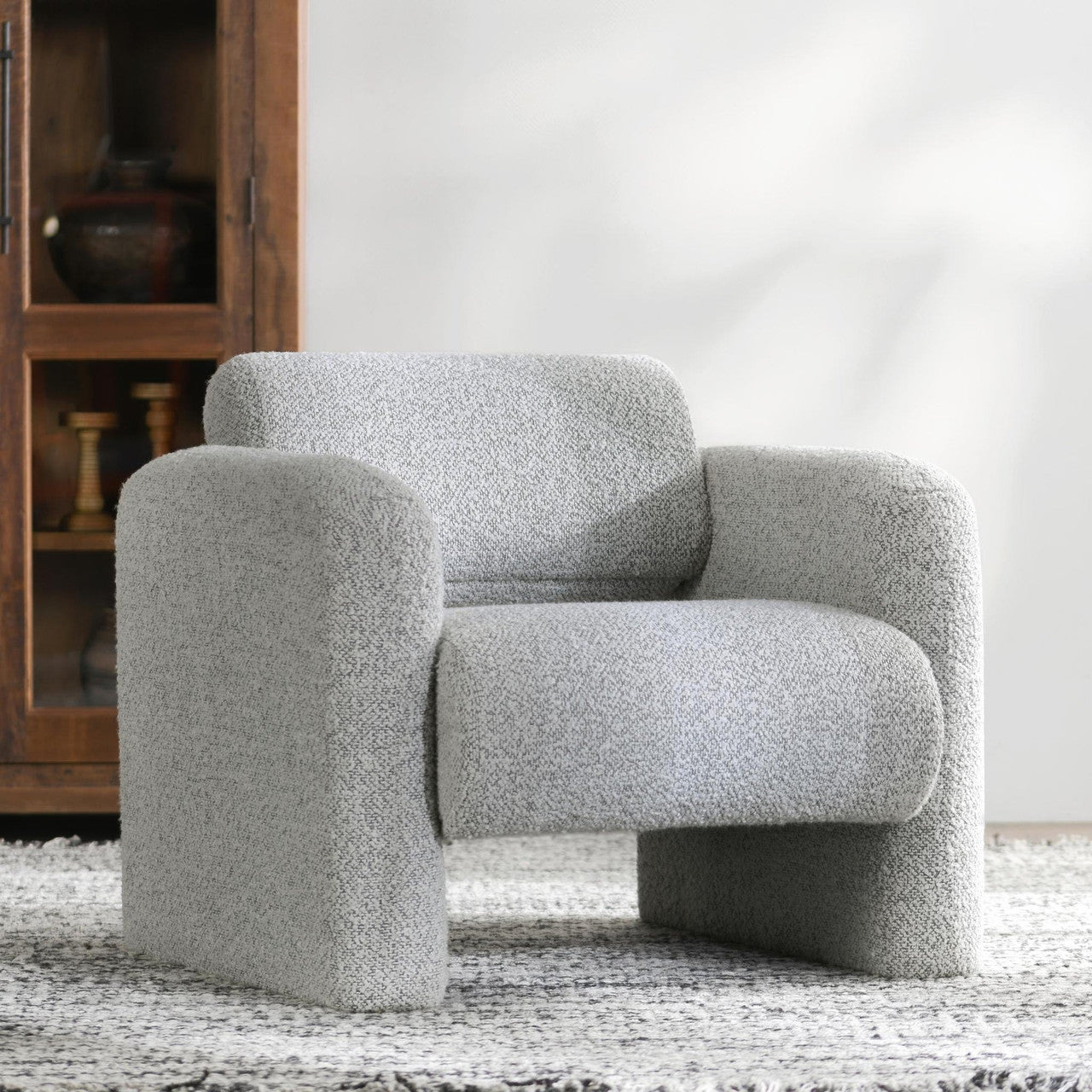 Marcel Boucle Accent Chair Mercury Gray