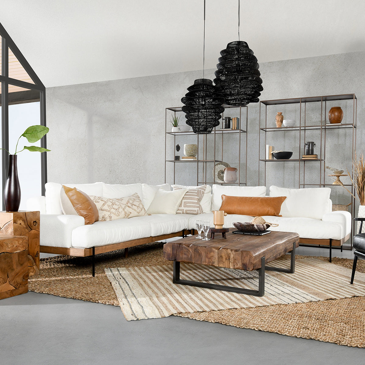 Faro 3 Piece Sectional - White