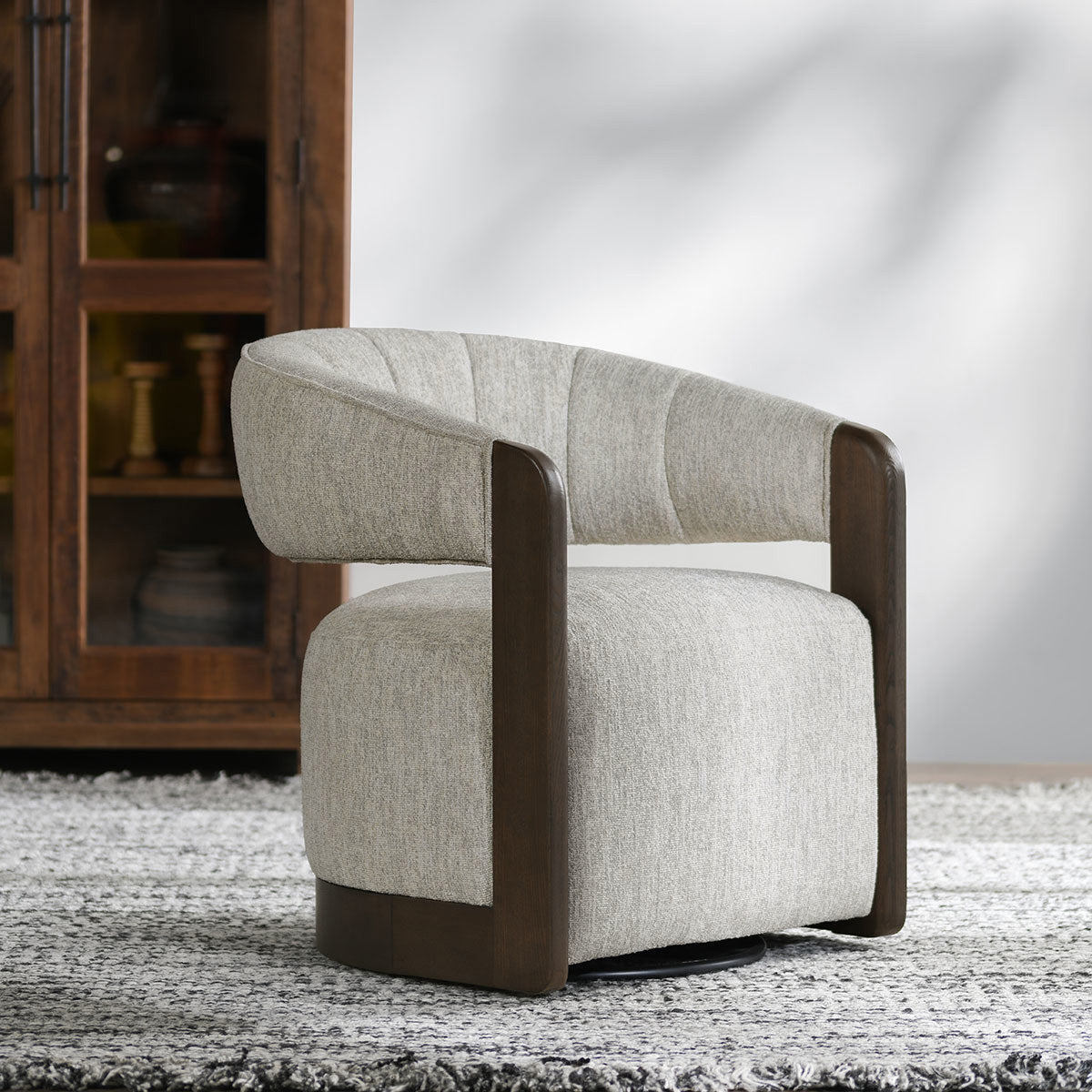 James Upholstered Swivel Chair