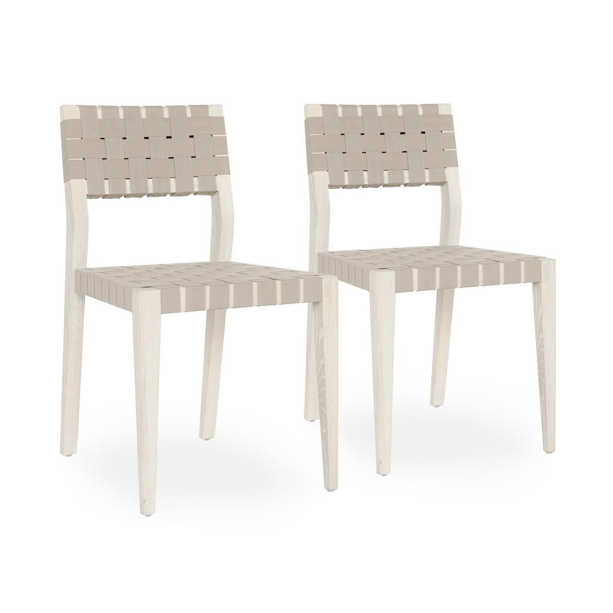 Orlando Dining Chair Set of 2 - Milk White/Taupe