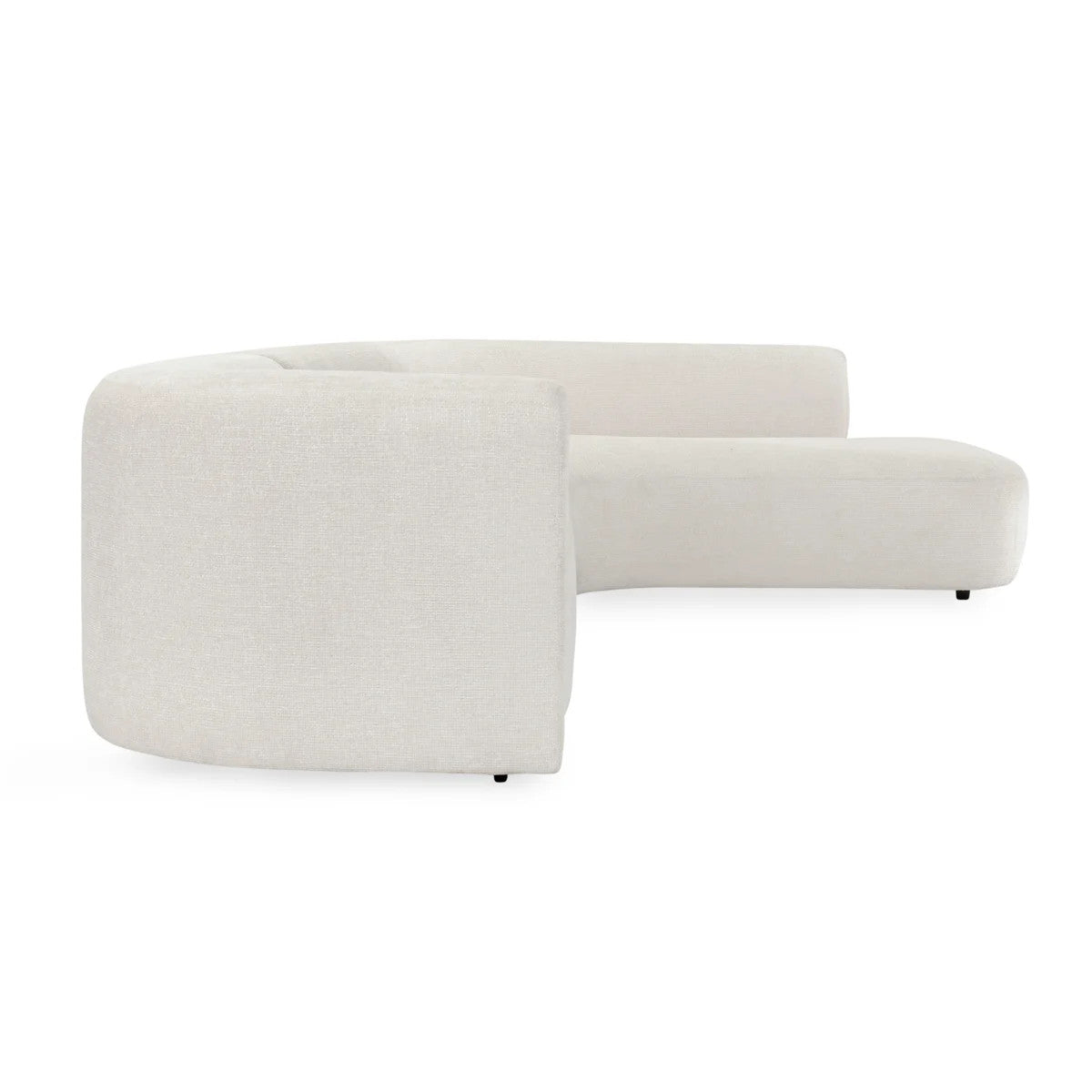 Anniston Ivory Upholstered 2pc RAF Curved Sectional Sofa 126"