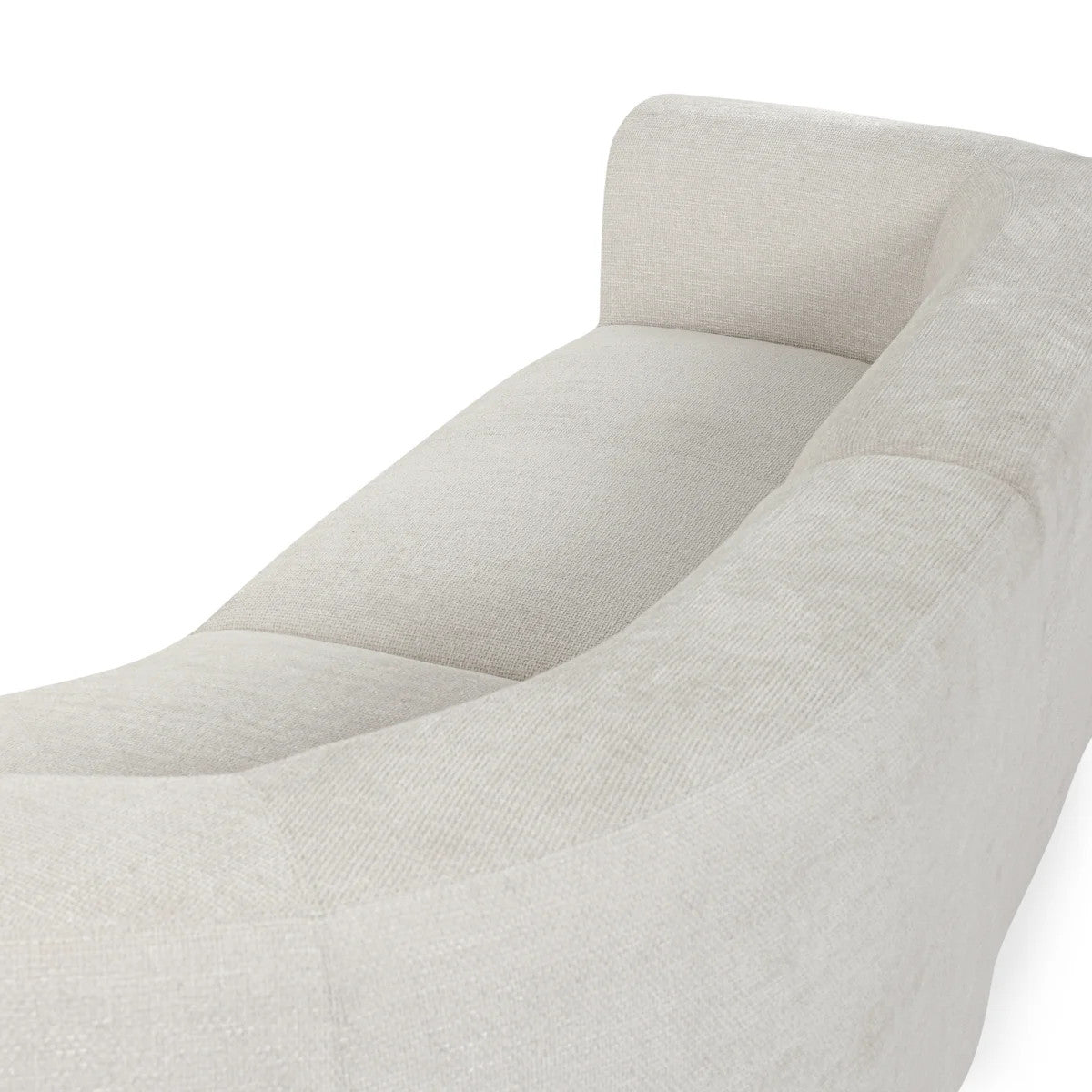 Anniston Ivory Upholstered 2pc RAF Curved Sectional Sofa 126"