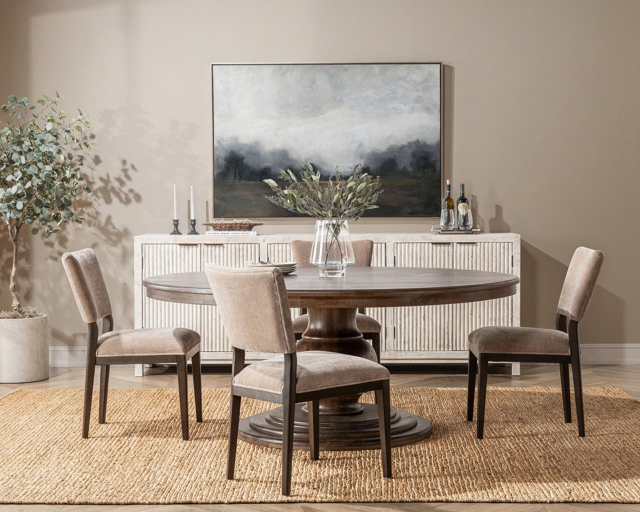Phillip Upholstered Dining Chair Set of 2 - Stone