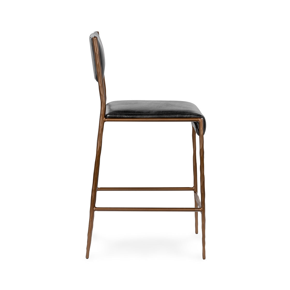 Kayne Leather Counter Stool - Black