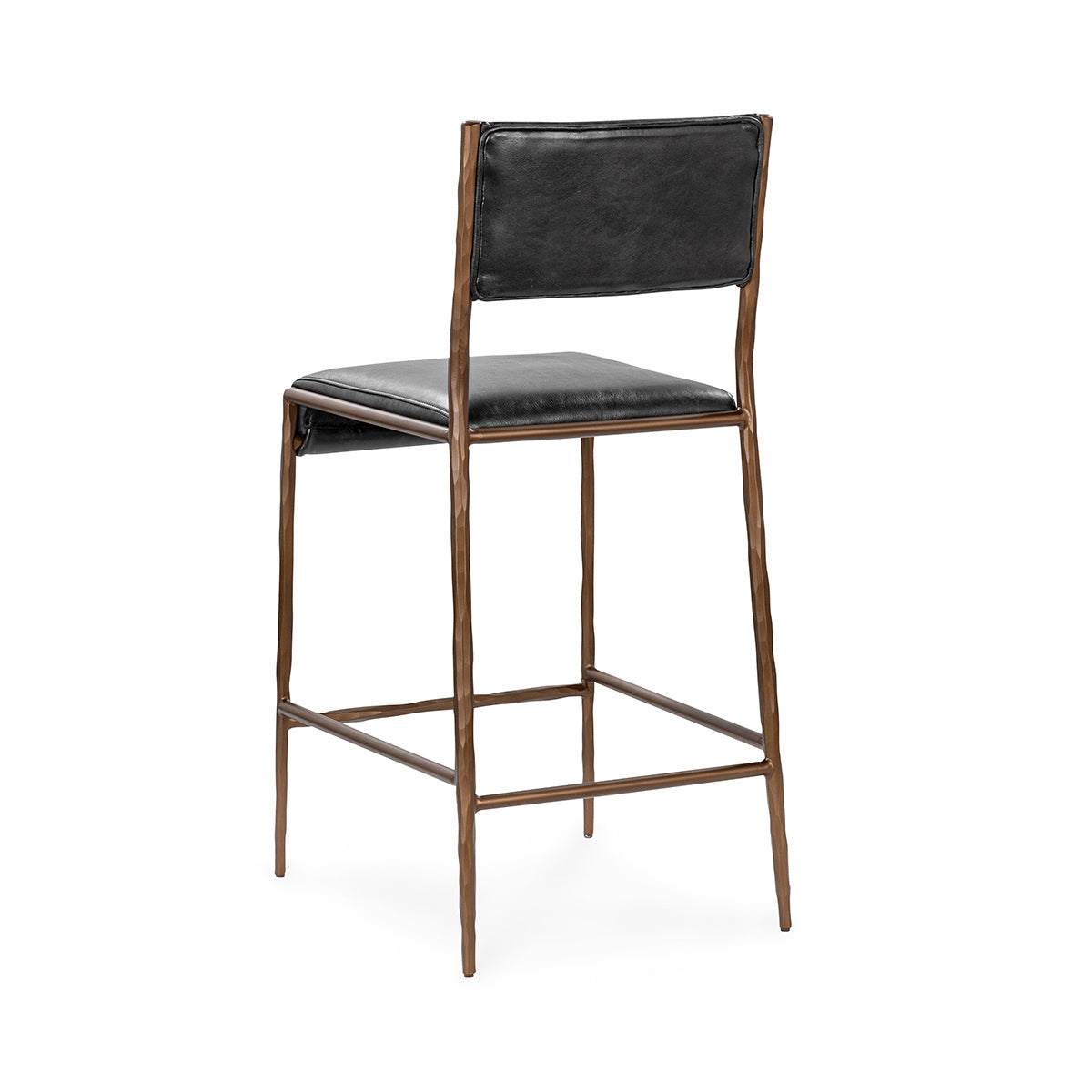 Kayne Leather Counter Stool - Black