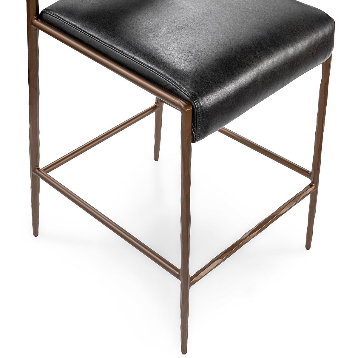 Kayne Leather Counter Stool - Black
