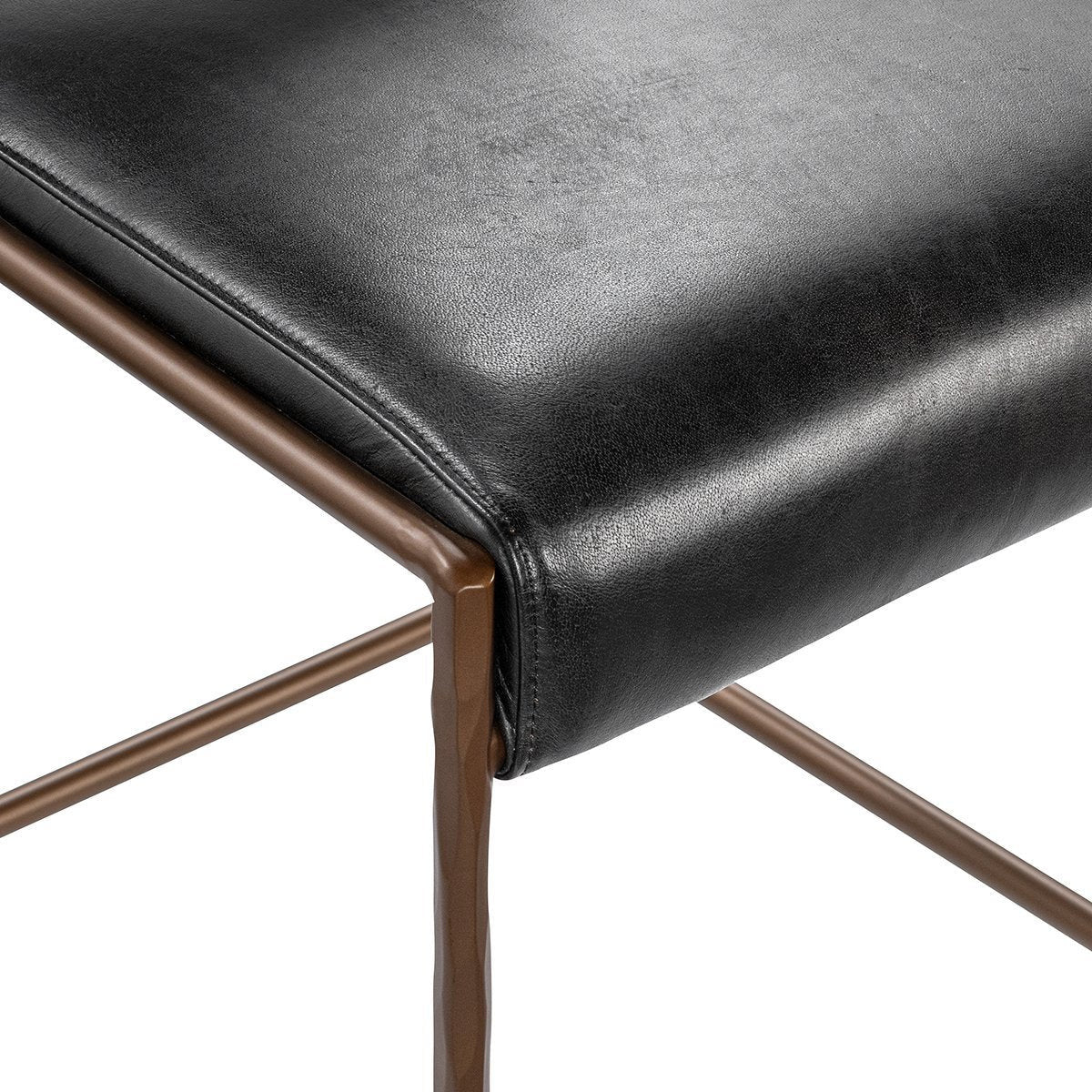Kayne Leather Counter Stool - Black