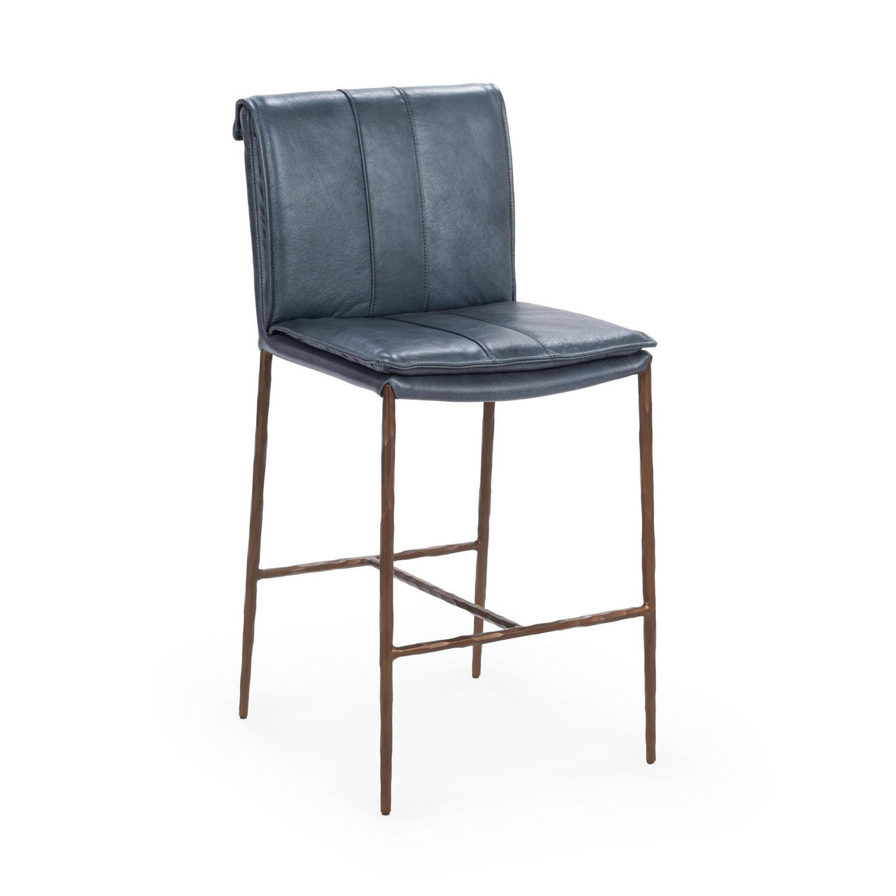 Mayer Navy Leather Counter Stool
