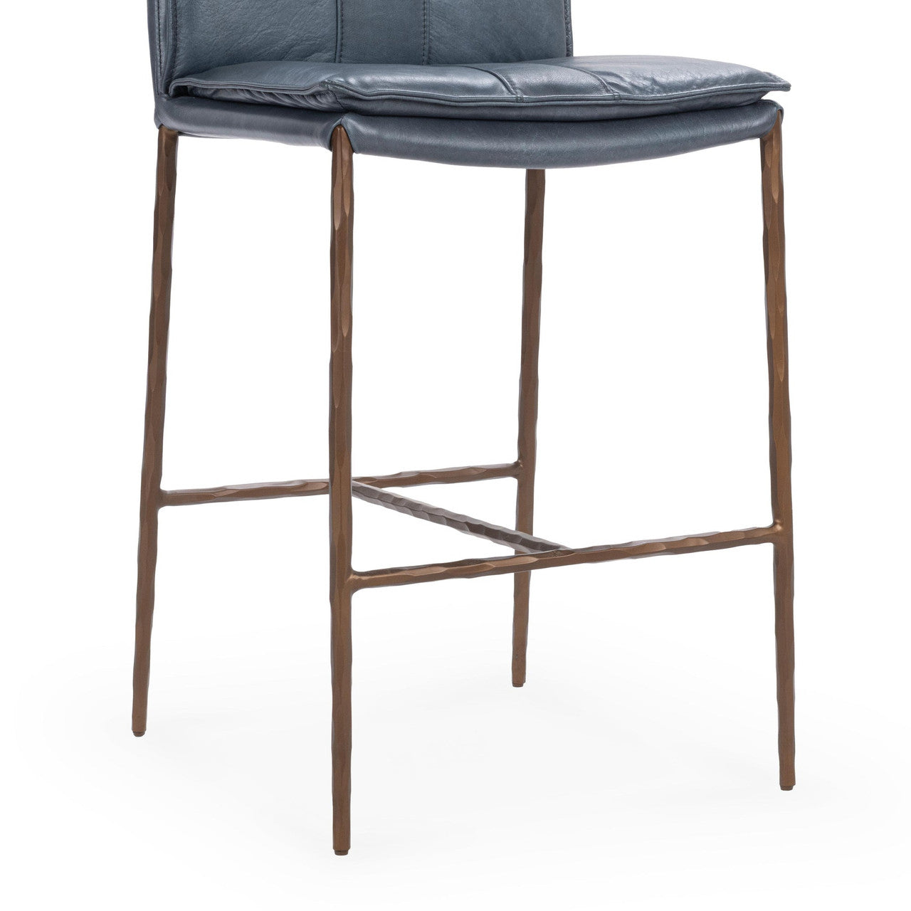 Mayer Navy Leather Counter Stool