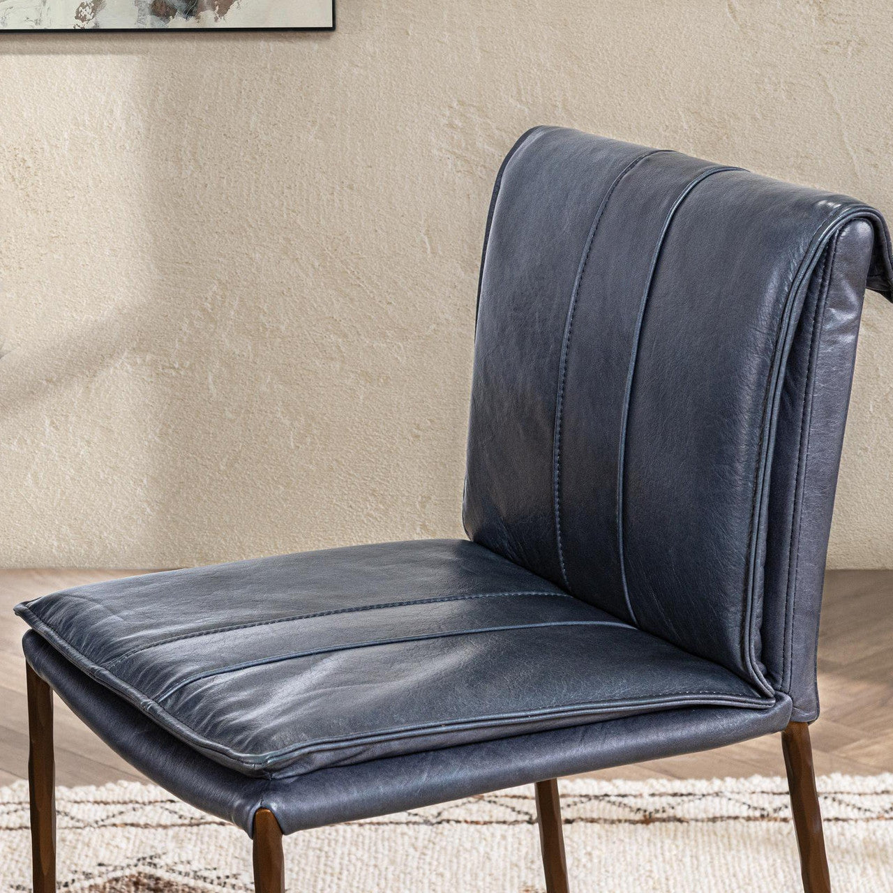 Mayer Navy Leather Counter Stool