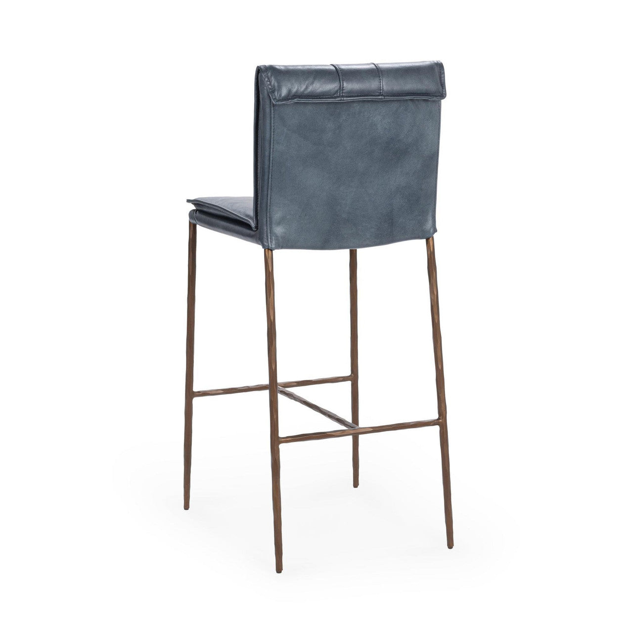 Mayer Navy Leather Bar Stool