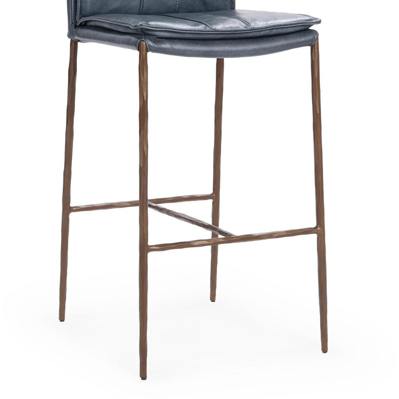Mayer Navy Leather Bar Stool