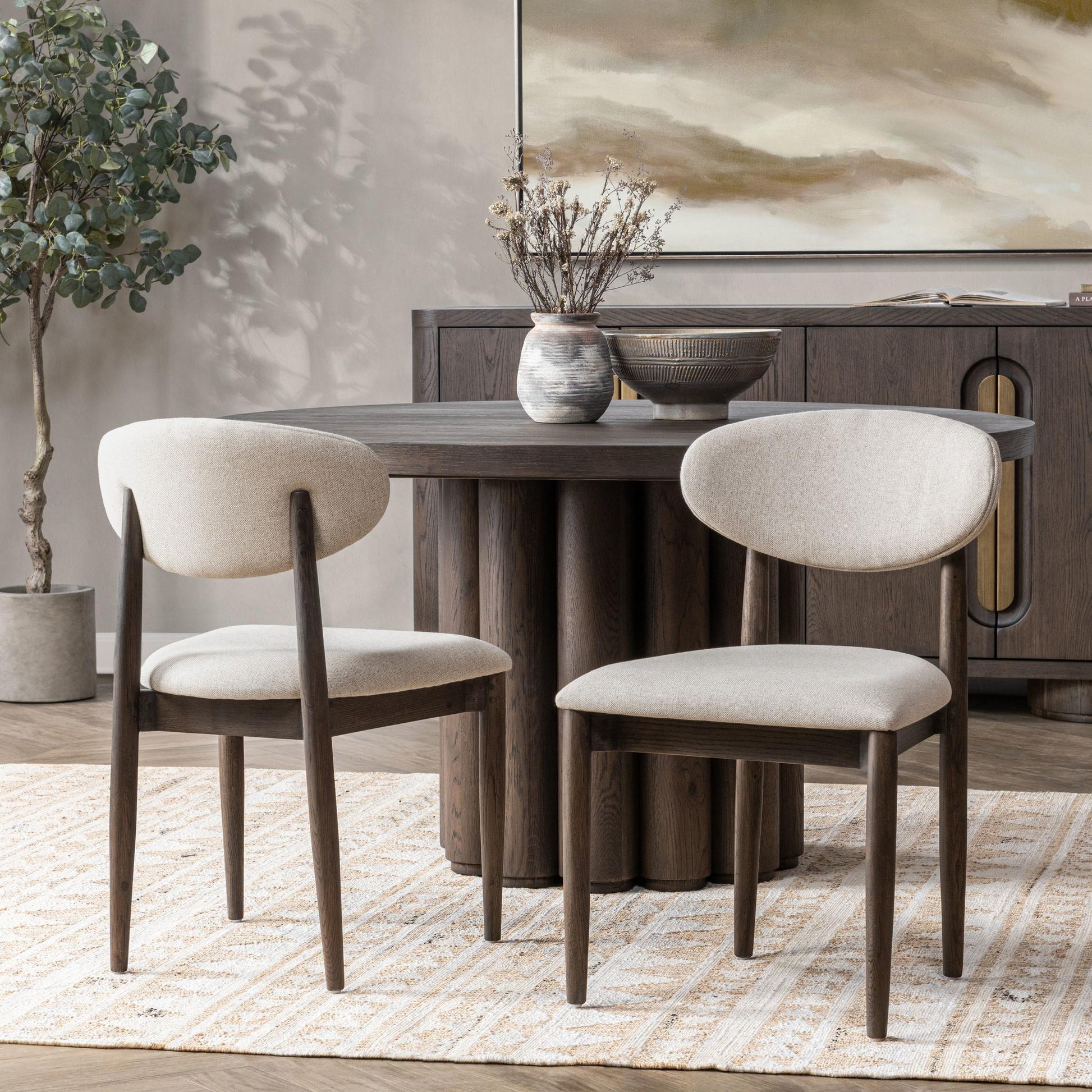 Tiber Dining Chair Set of 2 - Cream Washed