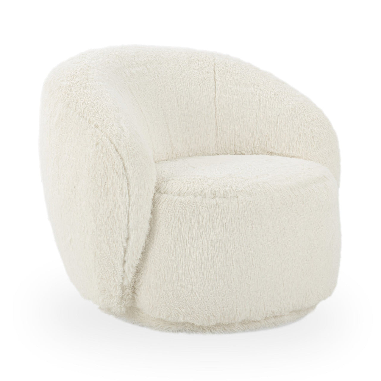 Adley Plush Swivel Chair - Vanilla