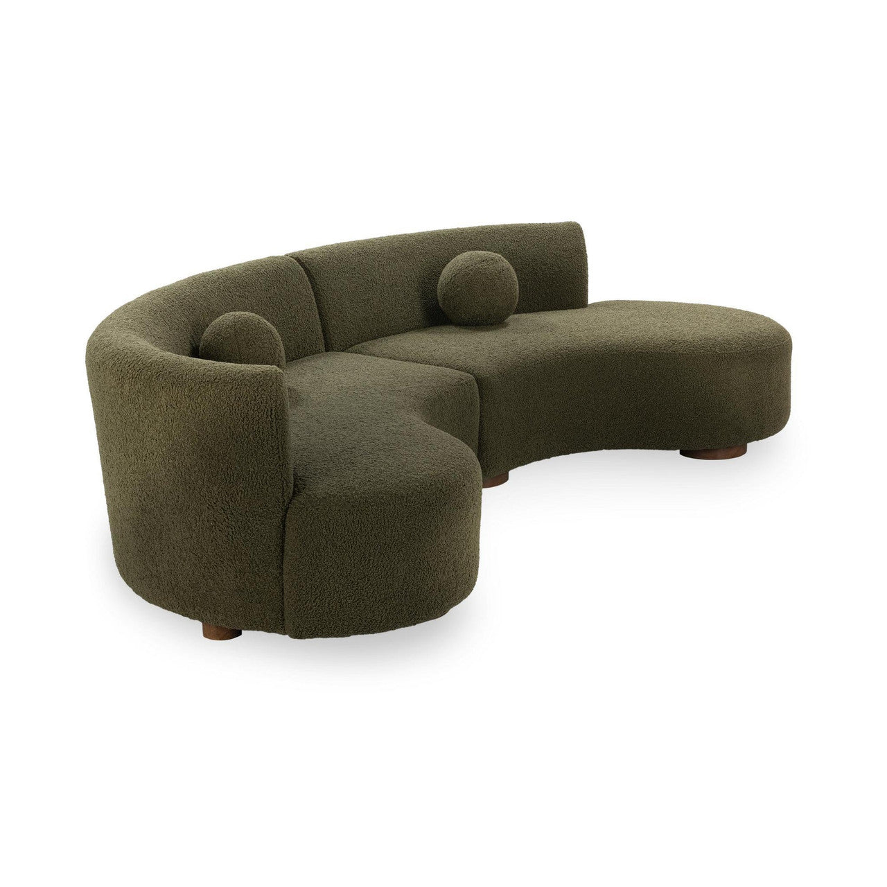 Octavia Green Upholstered 2-Piece Curved Sectional Sofa