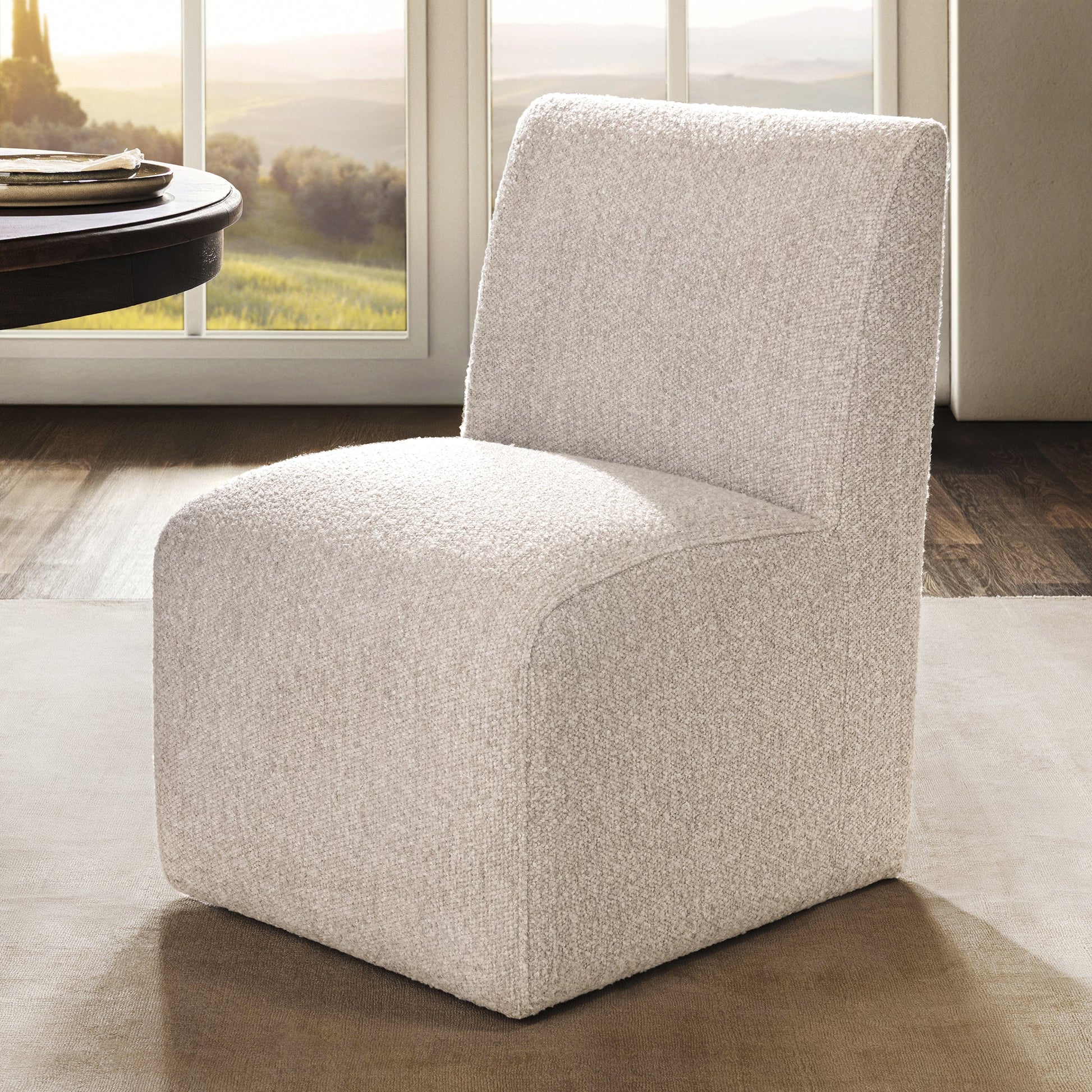 Brighton Dining Chair with Casters - Coastal Sand