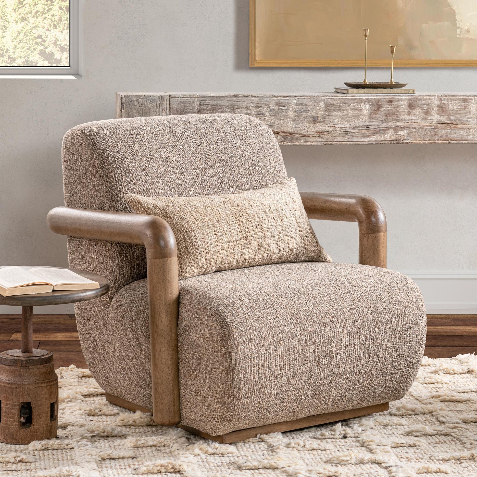 Welson Swivel Accent Chair - Warm Mocha