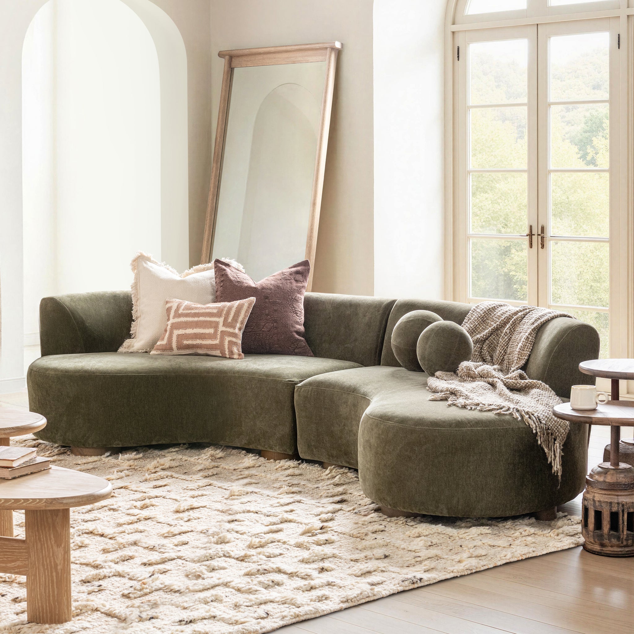 Octavia 2 Piece Sectional - Olive Moss