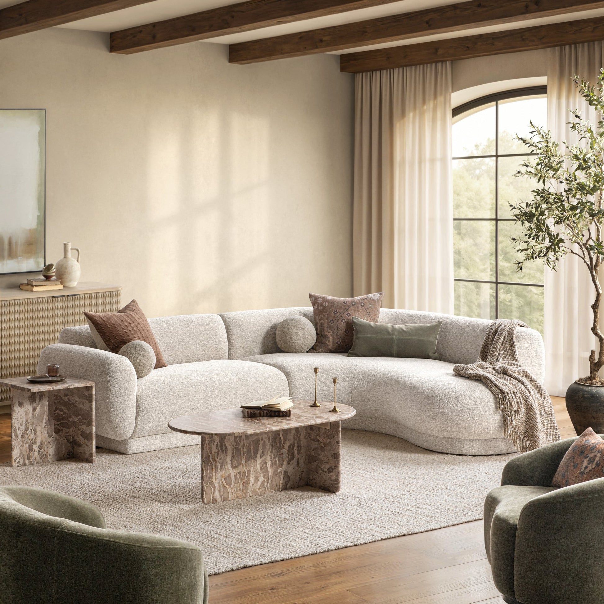 Serena 2 Piece Sectional - Buttercream