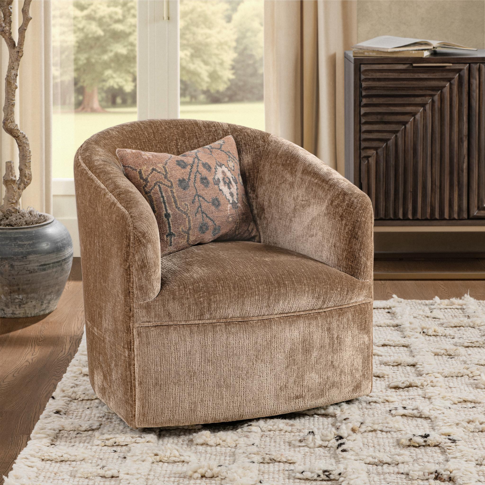 Valencia Swivel Accent Chair - Walnut Heather