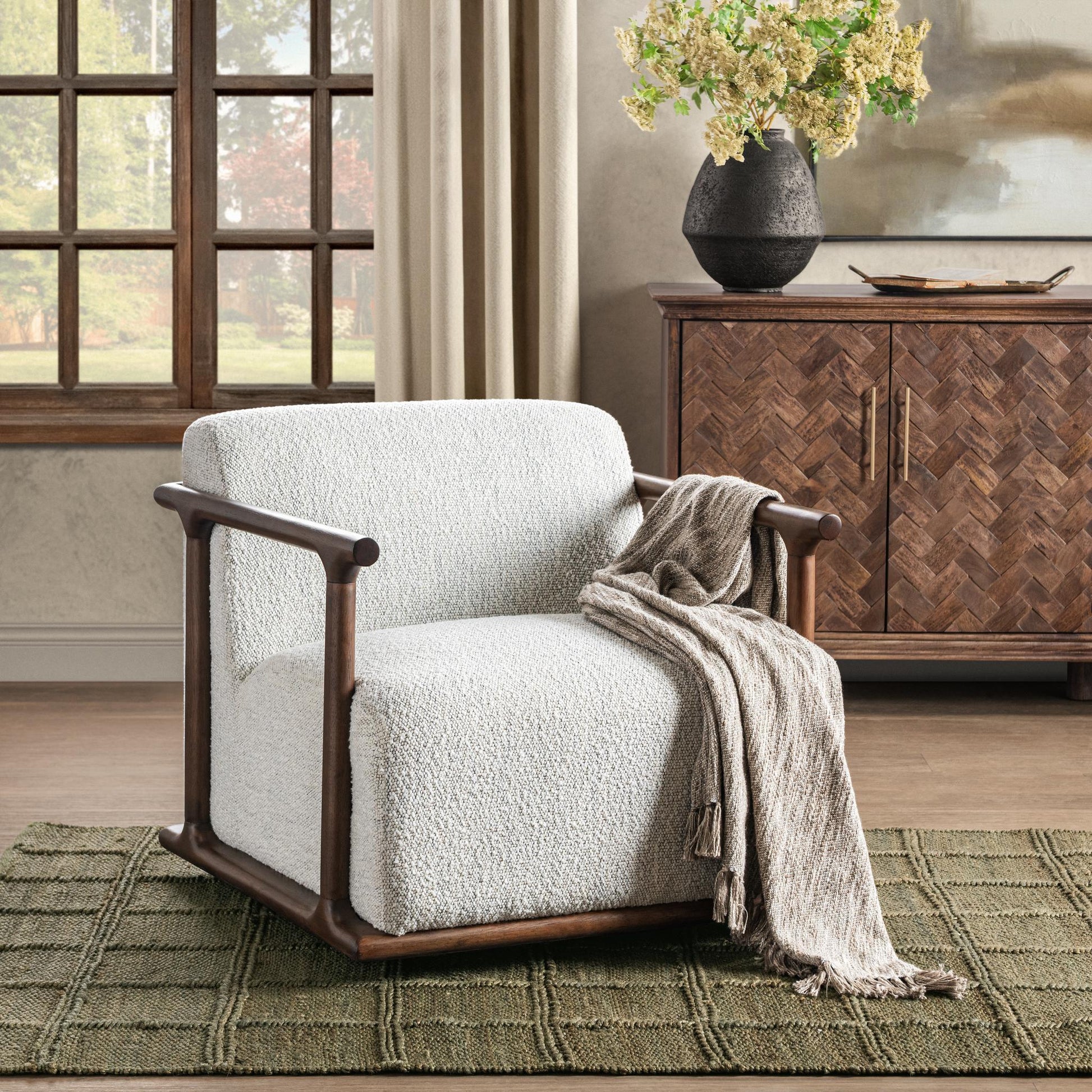 Lucia Swivel Chair - Kale Green