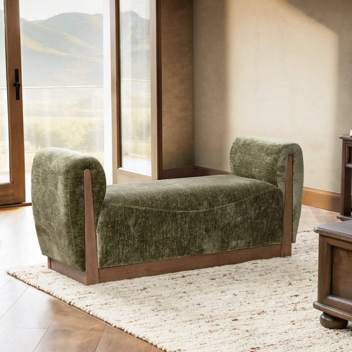 Soraya Accent Bench - Alpine Green / 61" by Classic Home - view 6