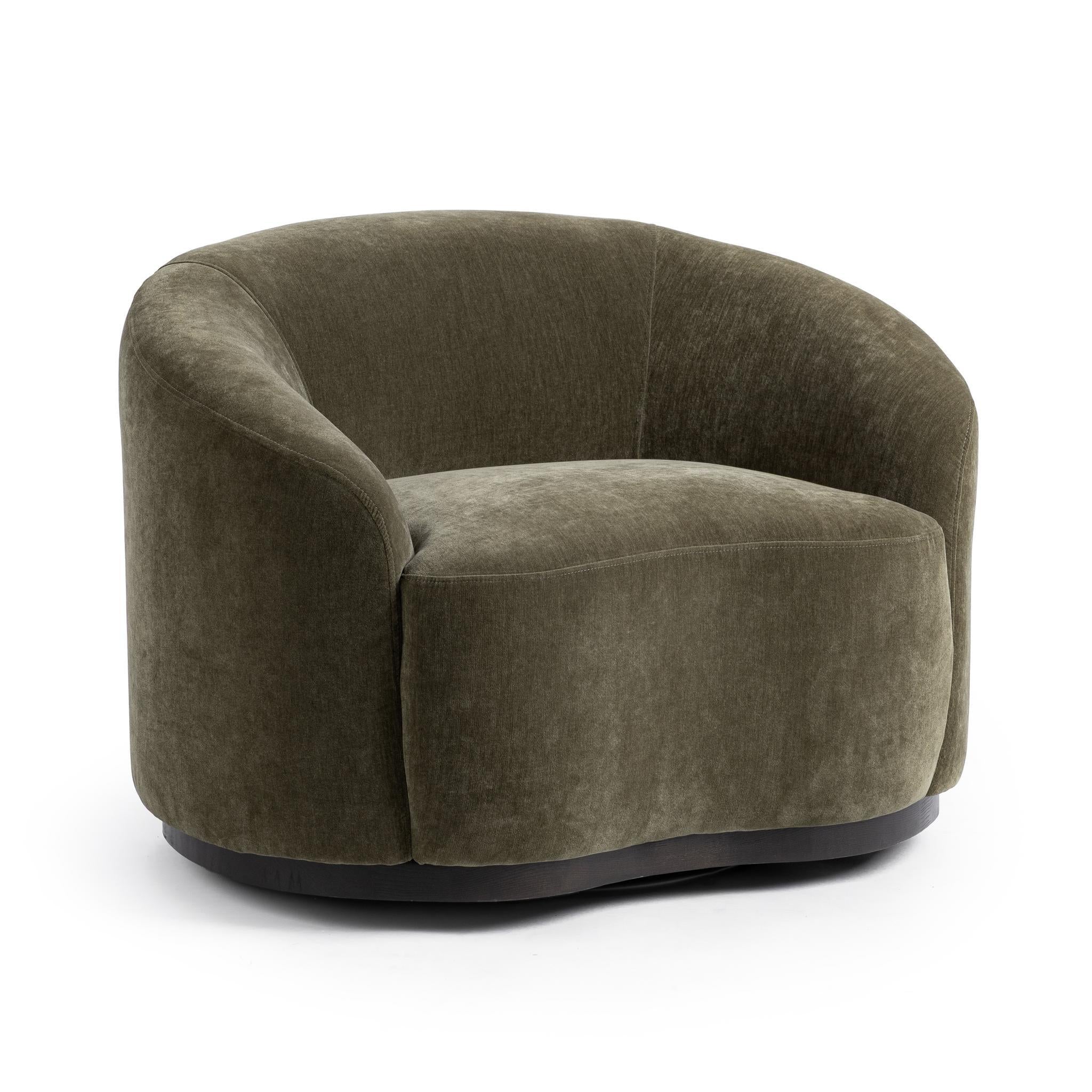 Beverly Swivel Accent Chair - Olive Moss