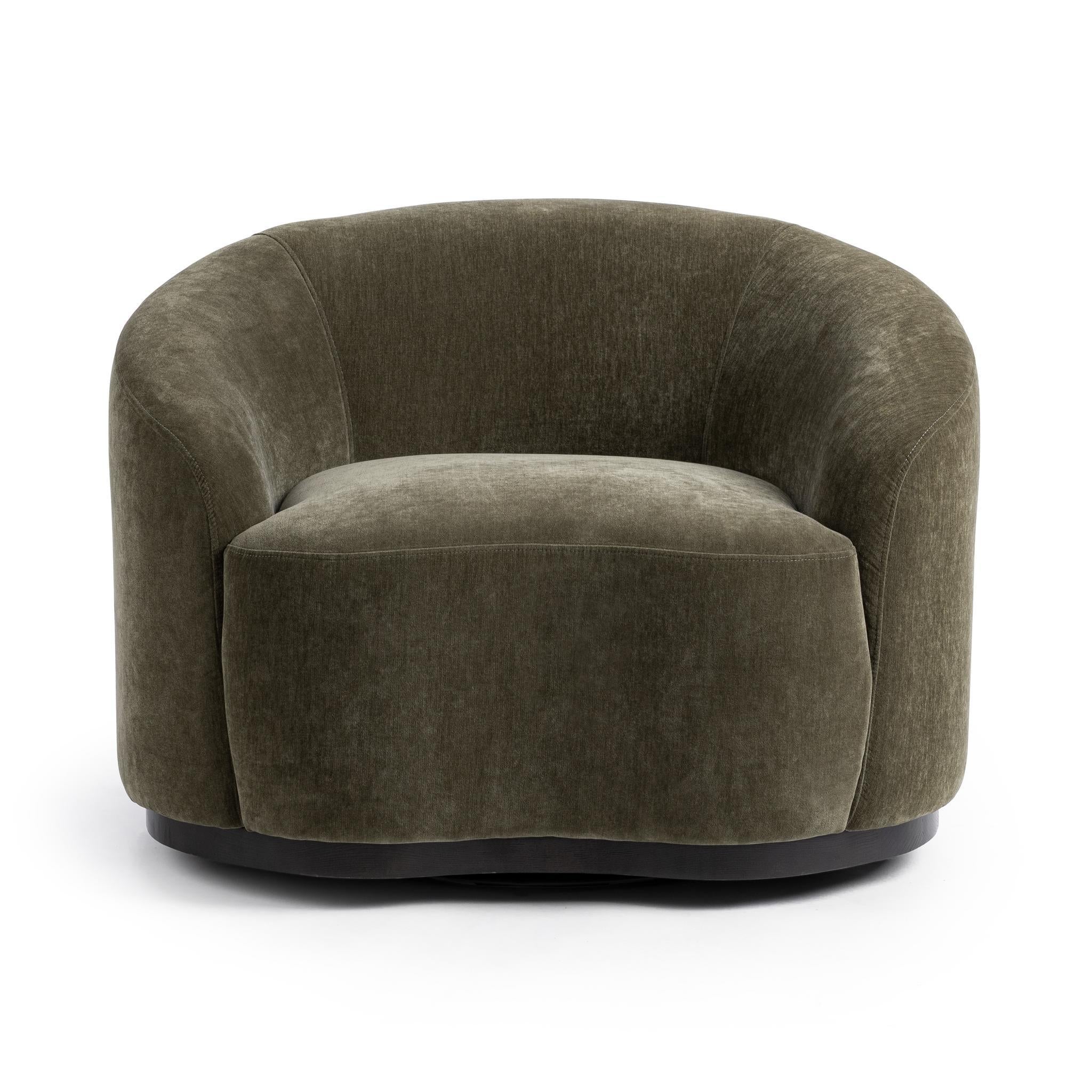 Beverly Swivel Accent Chair - Olive Moss