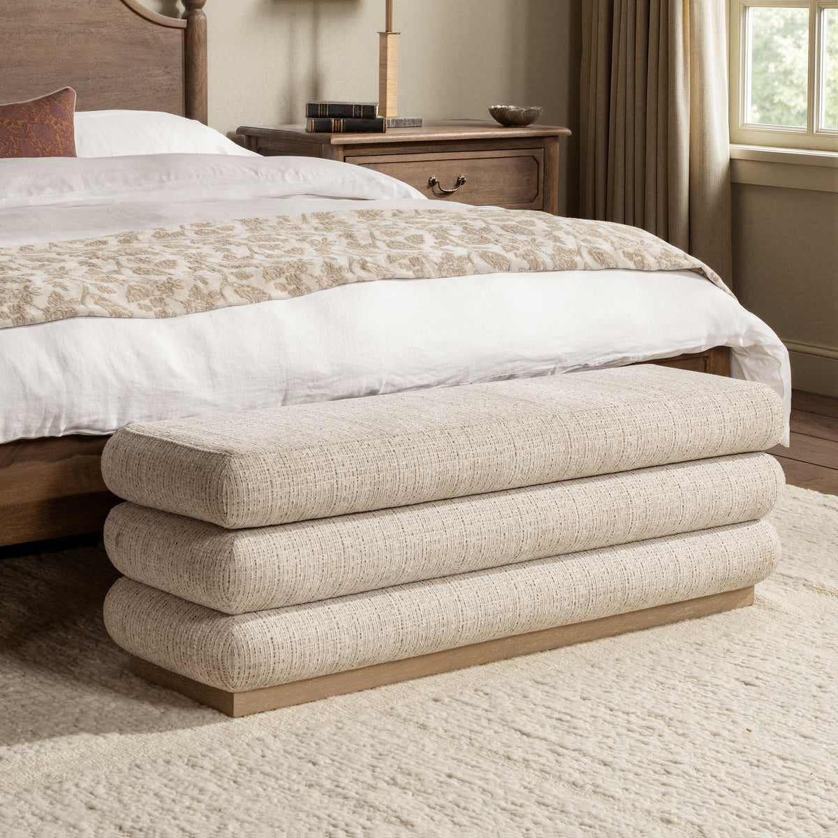 Olina Storage Bench - Warm Flax by Classic Home - view 6