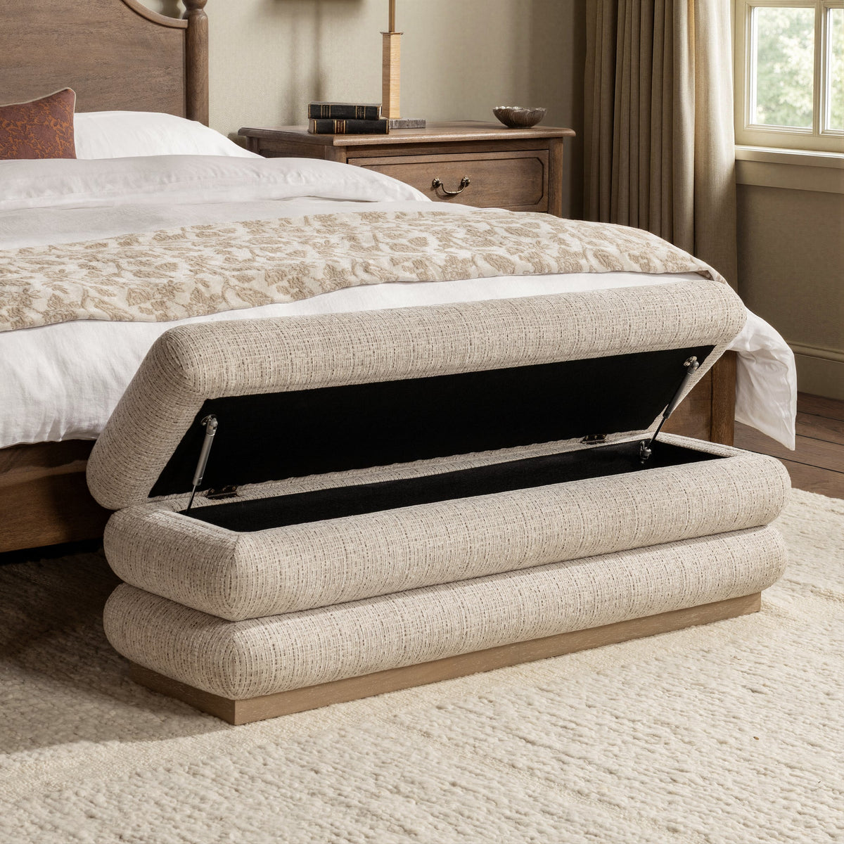 Olina Storage Bench - Warm Flax by Classic Home - view 7