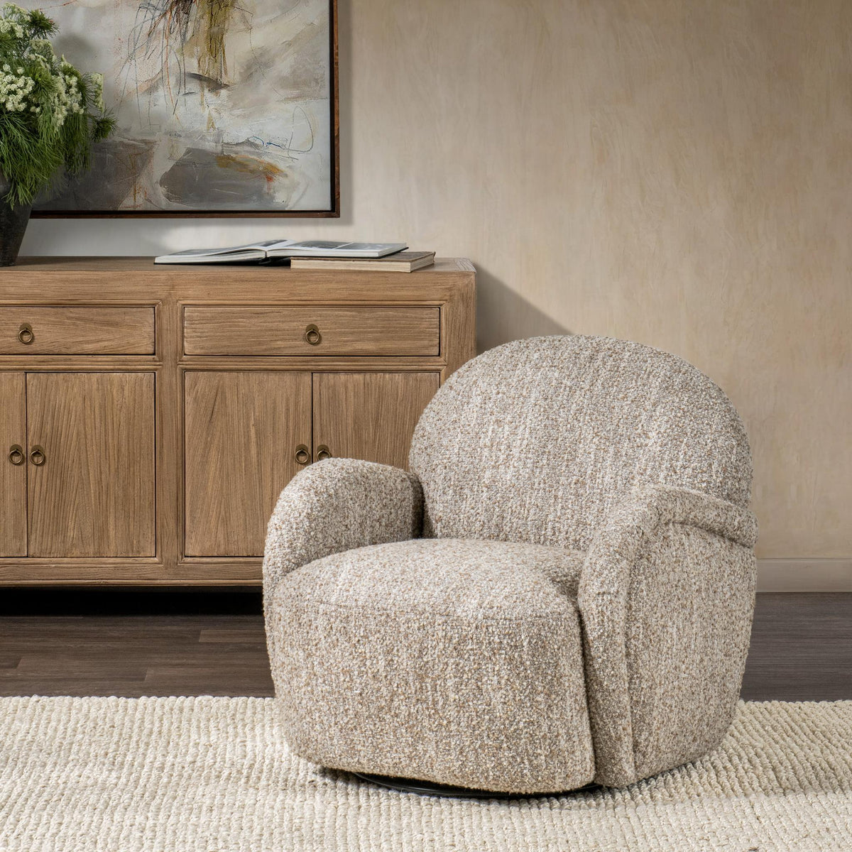 Colima Swivel Chair - Golden Heather by Classic Home - view 7