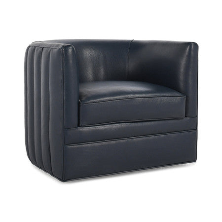 Menard Leather Accent Chair - Nightfall Blue
