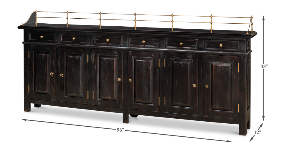 Covent Gardens Sideboard, Ebony by Sarreid Ltd - view 6