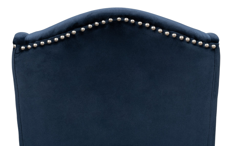 High Back Dining Chair, Blue Velvet by Sarreid Ltd - view 8