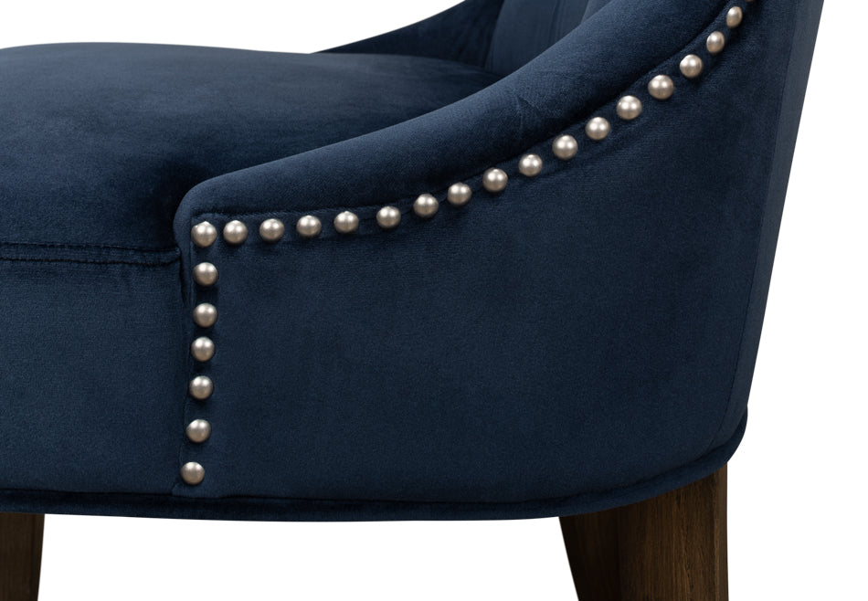 Sophie Side Chair, Blue Velvet by Sarreid Ltd - view 11
