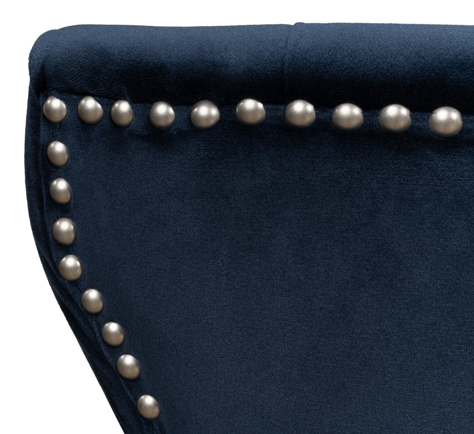 Sophie Side Chair, Blue Velvet by Sarreid Ltd - view 12