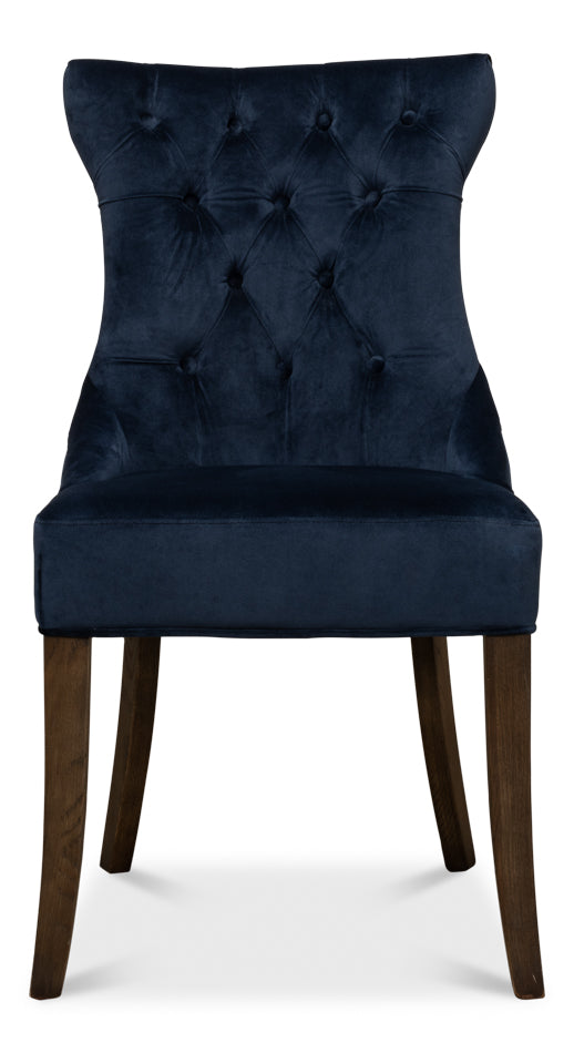 Sophie Side Chair, Blue Velvet by Sarreid Ltd - view 2