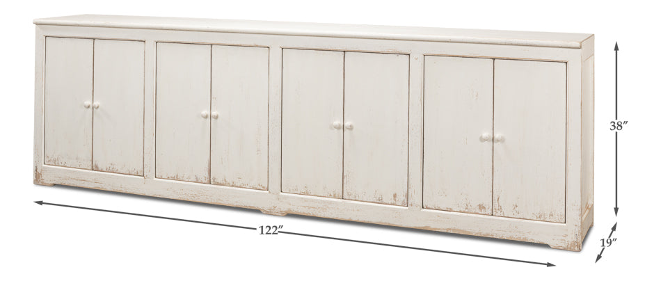 Eight Is Enough Sideboard, Whitewash by Sarreid Ltd - view 6